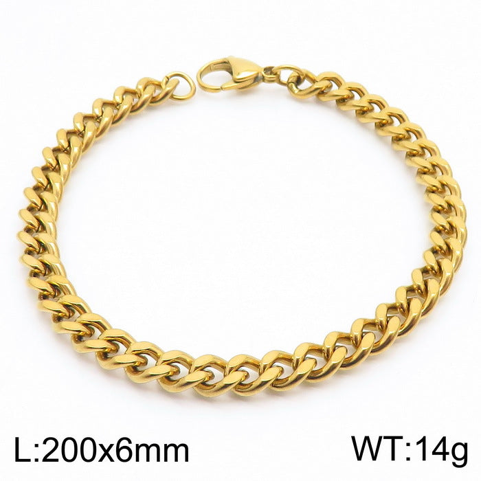 Men's Cuban Link Titanium Steel Chain Bracelet | Unisex Bold Wrist Jewelry