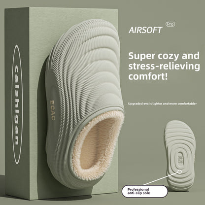 Women's Fleece-Lined Winter Slippers | Warm EVA House Shoes