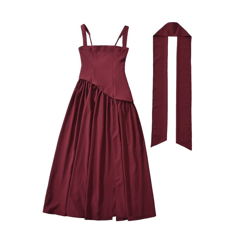 Women's High Slit Square Neck Maxi Dress | Sleeveless Formal Evening Gown