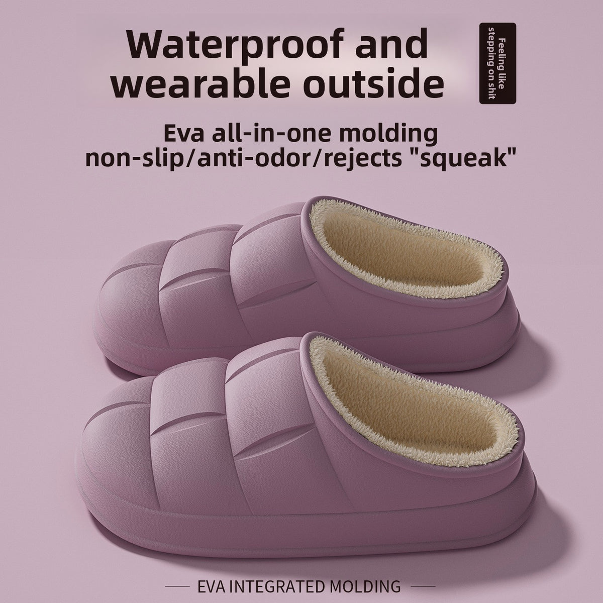 Women's Fleece-Lined Winter Slippers | Warm EVA House Shoes