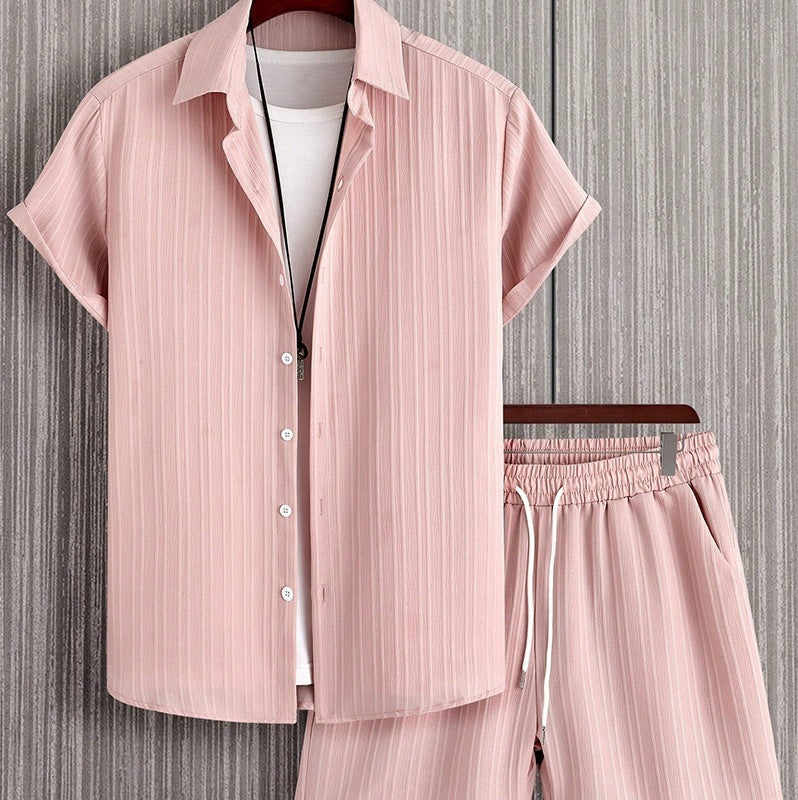 Men's Short Sleeve Shirt & Shorts Set | Casual Two-Piece Summer Co-Ord