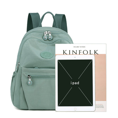 Women's Lightweight Nylon Travel Backpack | Zip-Up Medium Everyday Bag