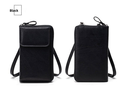 Women's Retro Mini PU Leather Crossbody Bag | Compact Bucket Shoulder Purse