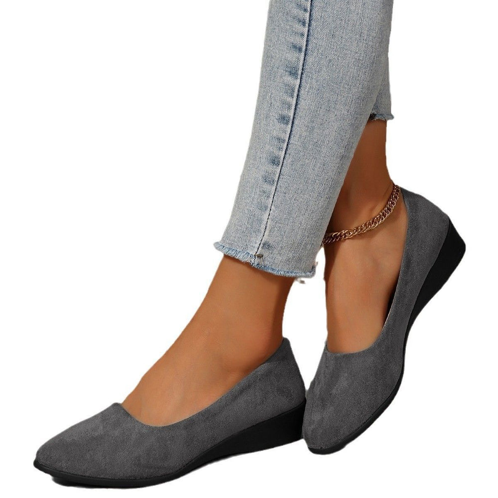 Women's Pointed Toe Wedge Shoes | Casual Slip-On Comfort Loafers
