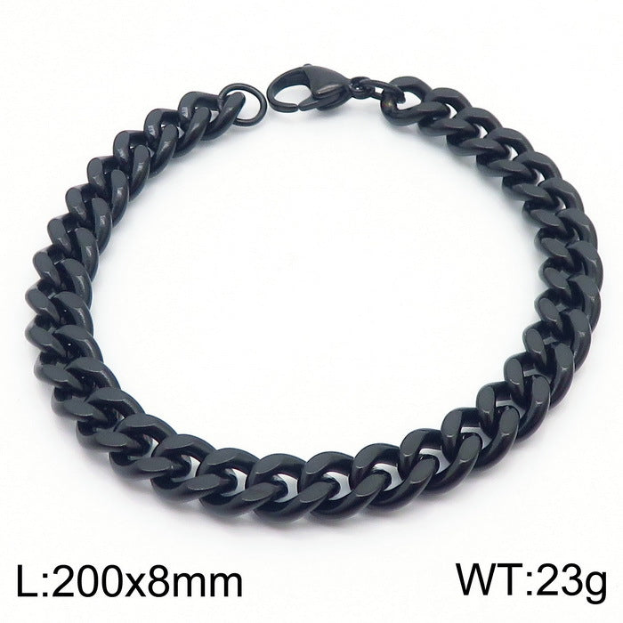 Men's Cuban Link Titanium Steel Chain Bracelet | Unisex Bold Wrist Jewelry