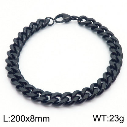 Men's Cuban Link Titanium Steel Chain Bracelet | Unisex Bold Wrist Jewelry