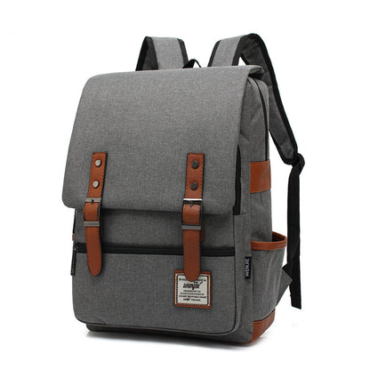 Unisex Retro Oxford Canvas Large Travel Backpack | Large Casual Rucksack