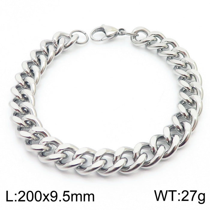 Men's Cuban Link Titanium Steel Chain Bracelet | Unisex Bold Wrist Jewelry