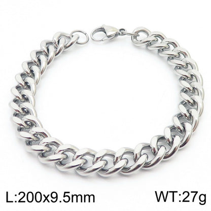 Men's Cuban Link Titanium Steel Chain Bracelet | Unisex Bold Wrist Jewelry