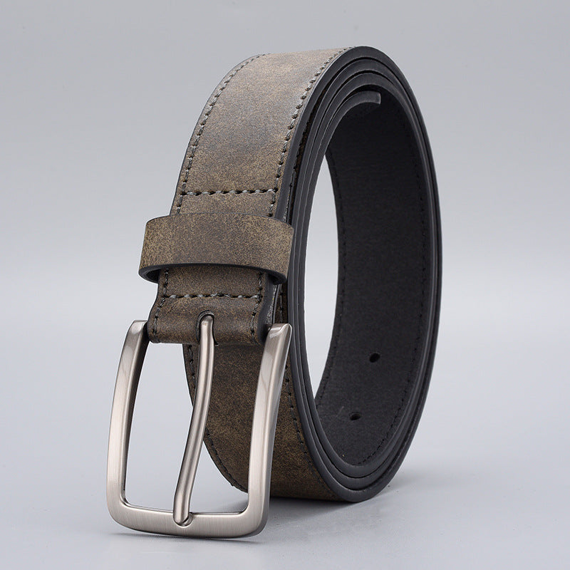 Men's PU Leather Pin Buckle Belt | Vintage Alloy Casual Business Waist Belt