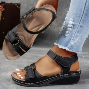 Women's Roman Velcro Strap Sandals | Casual Platform Walking Shoes