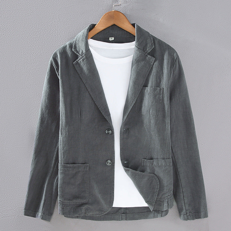 Men's Cotton Linen Suit Blazer | Lightweight Casual Unstructured Jacket