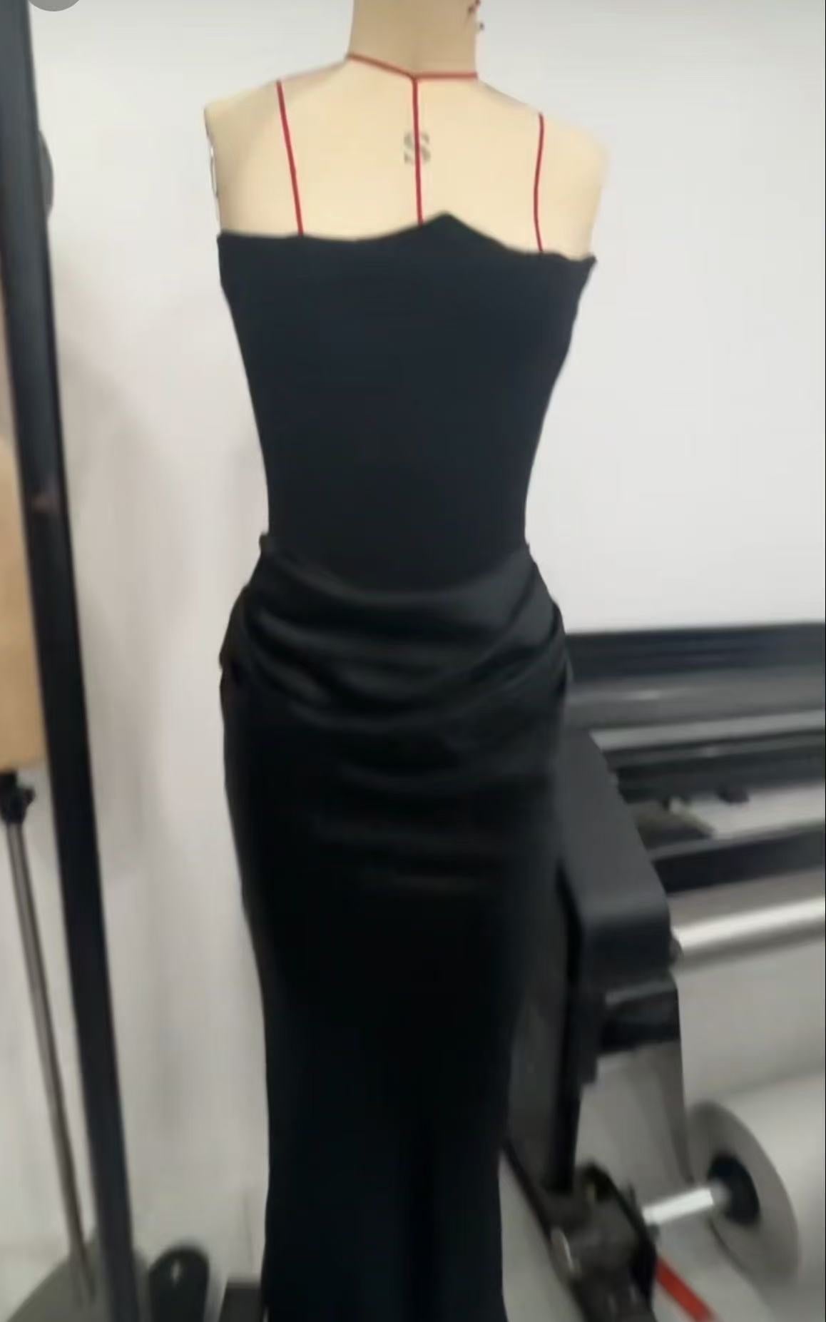 Women's One Shoulder Pleated Bodysuit Dress | Structured Formal Evening Gown