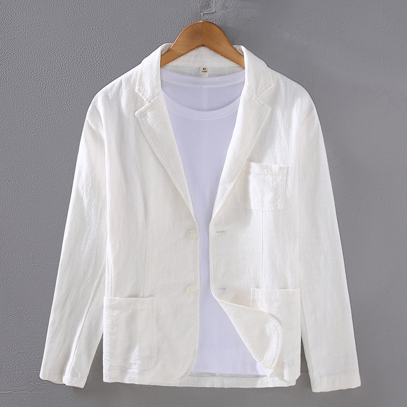 Men's Cotton Linen Suit Blazer | Lightweight Casual Unstructured Jacket