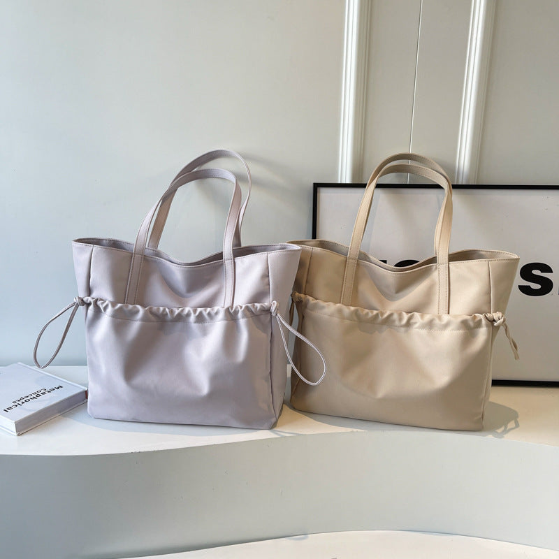 Women's Large Capacity Nylon Drawstring Tote Bag | Lightweight Everyday Bag