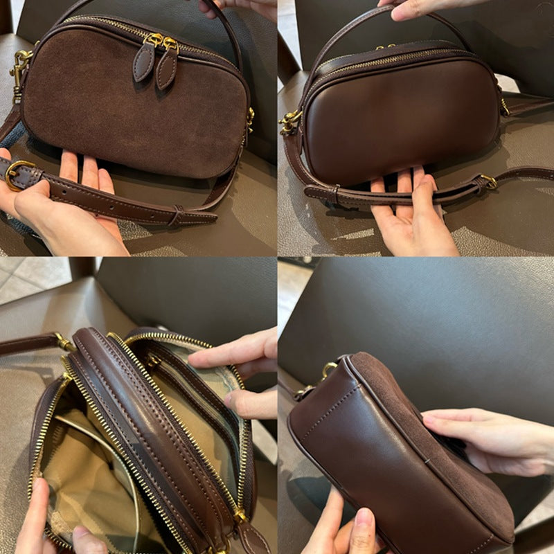 Women's Retro Mini Crossbody Bag | Compact Cylinder Purse