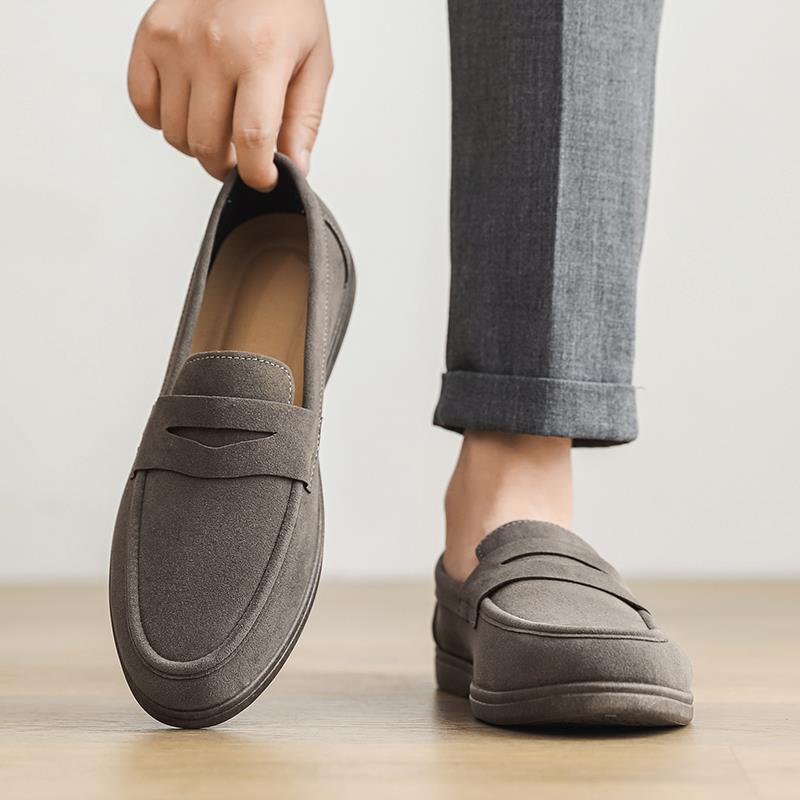 Men's Retro Mesh Slip-On Penny Loafers | Thick Sole Casual Dress Shoes