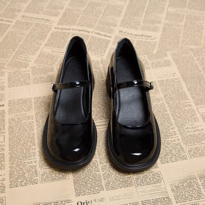 Women's Mary Jane Pumps | Glossy Block Heel Dress Shoes