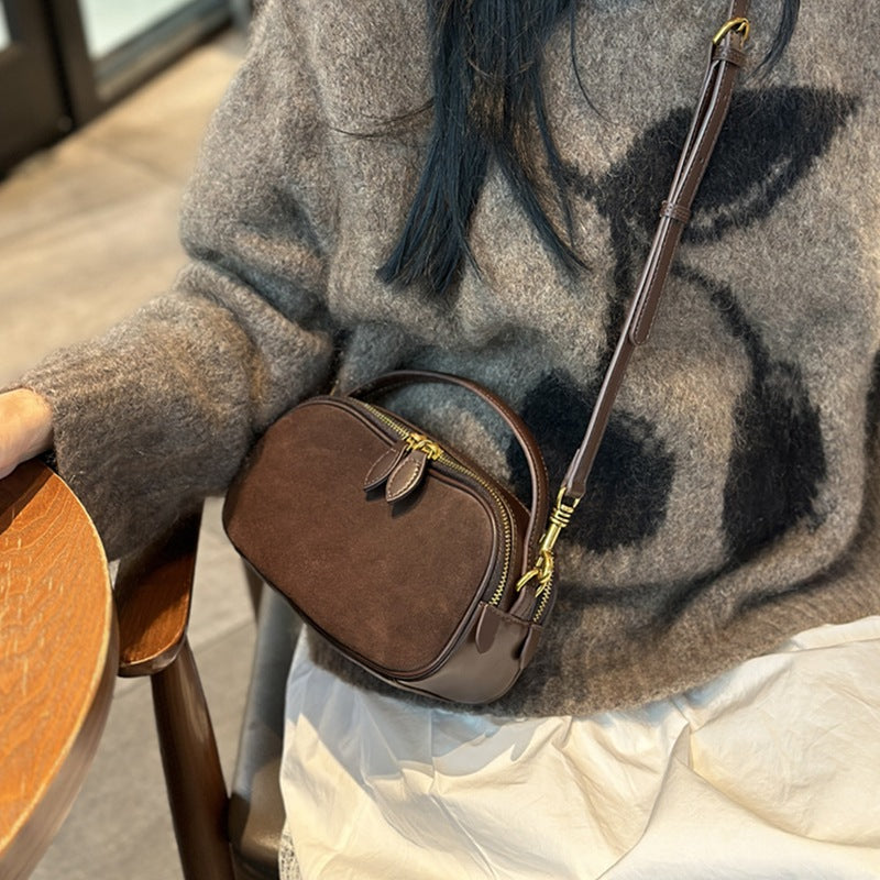Women's Retro Mini Crossbody Bag | Compact Cylinder Purse