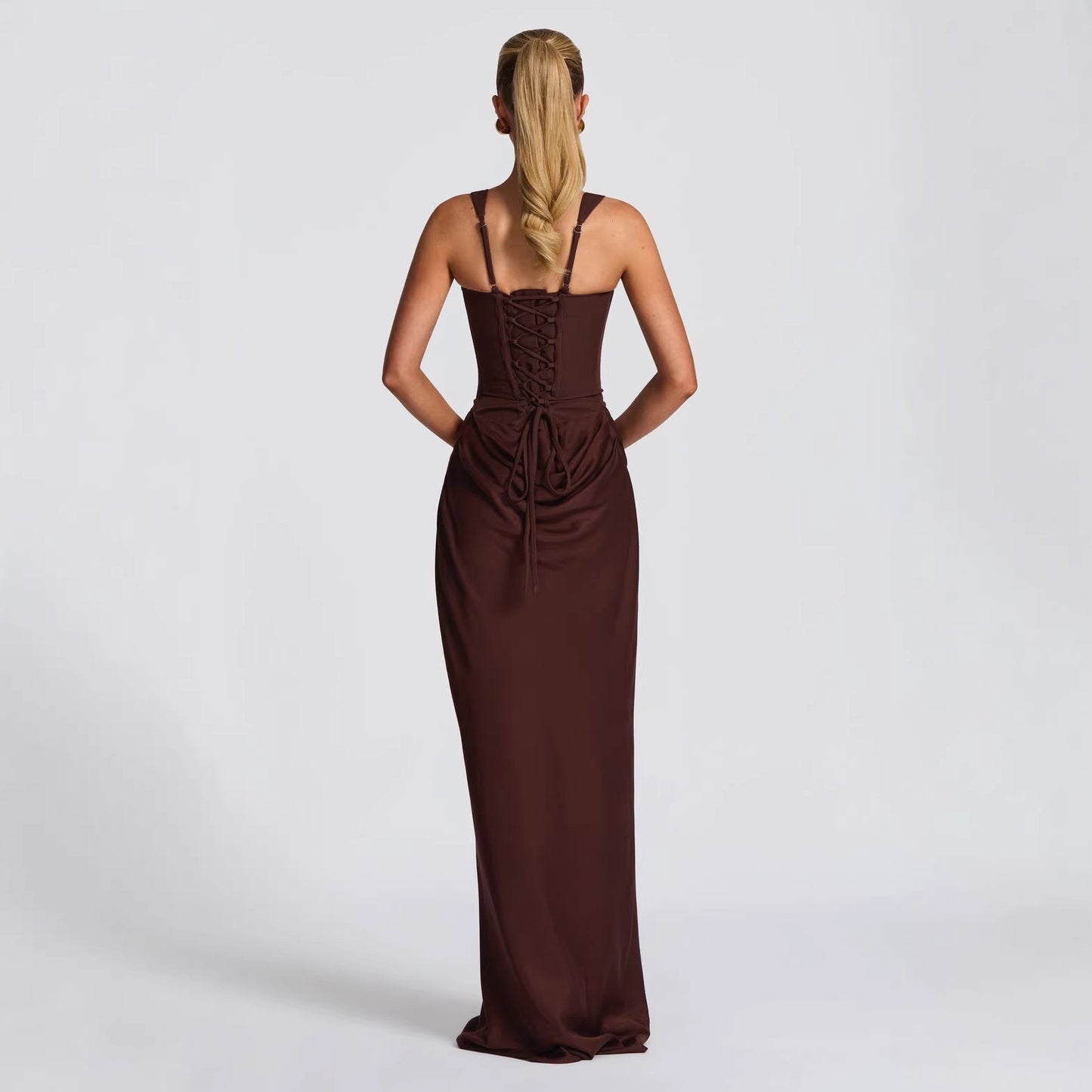 Women's Square Neck Mermaid Gown | Backless Bodycon Formal Evening Dress