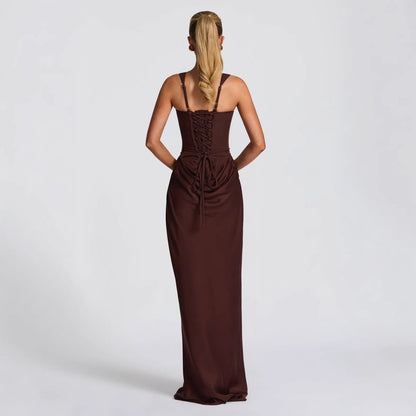 Women's Square Neck Mermaid Gown | Backless Bodycon Formal Evening Dress