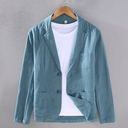 Men's Cotton Linen Suit Blazer | Lightweight Casual Unstructured Jacket