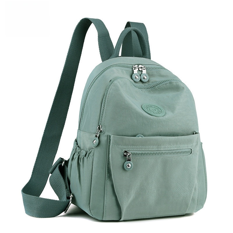 Women's Lightweight Nylon Travel Backpack | Zip-Up Medium Everyday Bag