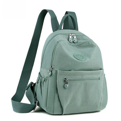 Women's Lightweight Nylon Travel Backpack | Zip-Up Medium Everyday Bag