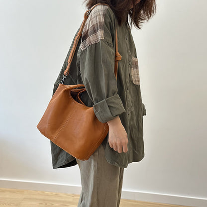 Women's Leather Crossbody Dumpling Bag | Retro Zipper Shoulder Bag