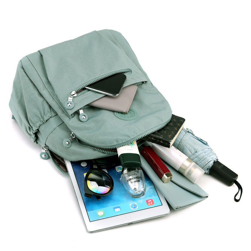 Women's Lightweight Nylon Travel Backpack | Zip-Up Medium Everyday Bag