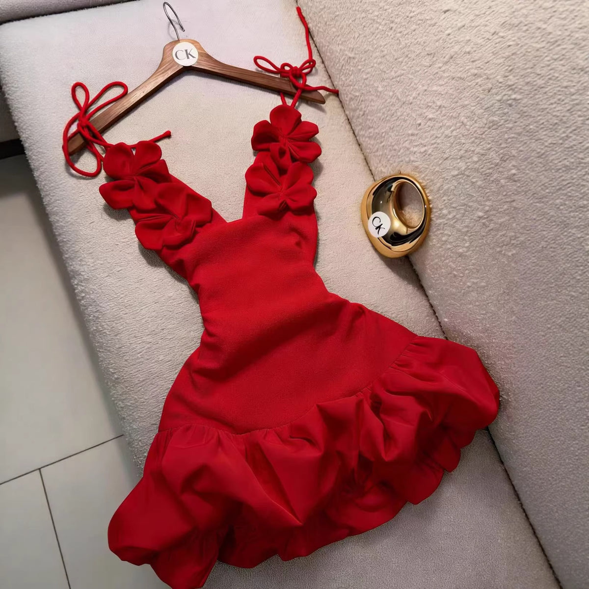 Women's Floral Spaghetti Strap Holiday Dress | Sleeveless Casual Midi Dress