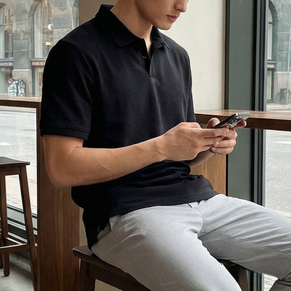 Men's Short Sleeve Cotton Blend Polo Shirt | Casual Golf Shirt