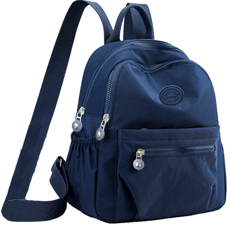 Women's Lightweight Nylon Travel Backpack | Zip-Up Medium Everyday Bag