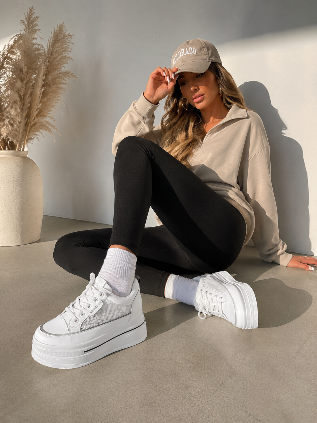 Women's Platform Sneakers | Breathable Mesh Cross-Strap Shoes