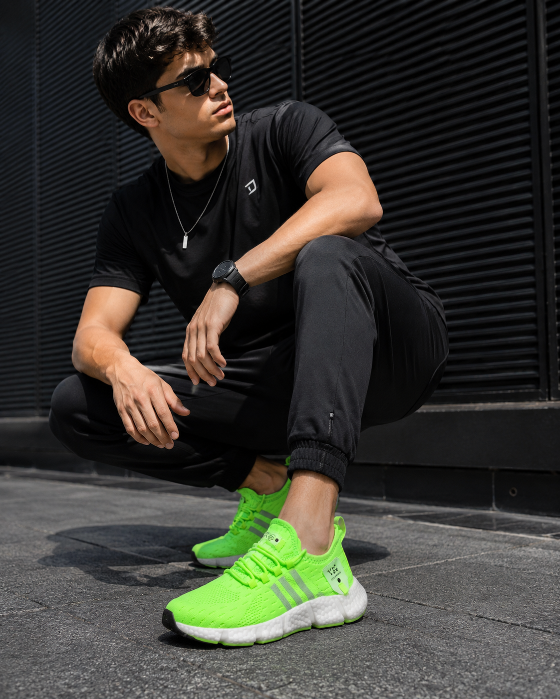 Men's Knit Lightweight Running Sneakers | EVA Sole Athletic Shoes