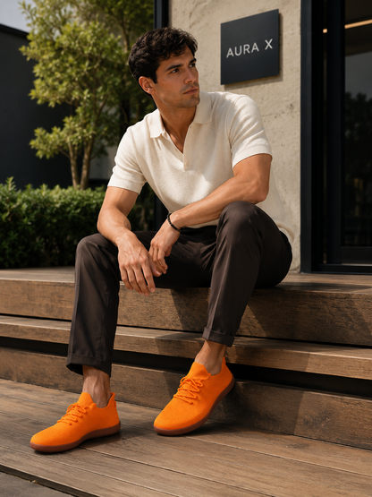 Men's Lightweight Knit Sneakers | Rubber Sole Casual Walking Shoes