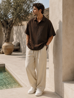 Men's Linen Polo Shirt & Wide-Leg Pants Set | Lightweight Summer Resort Outfit