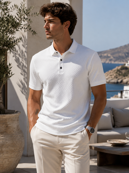 Men's Polyester Polo Shirt | Slim Fit Short Sleeve Golf Top