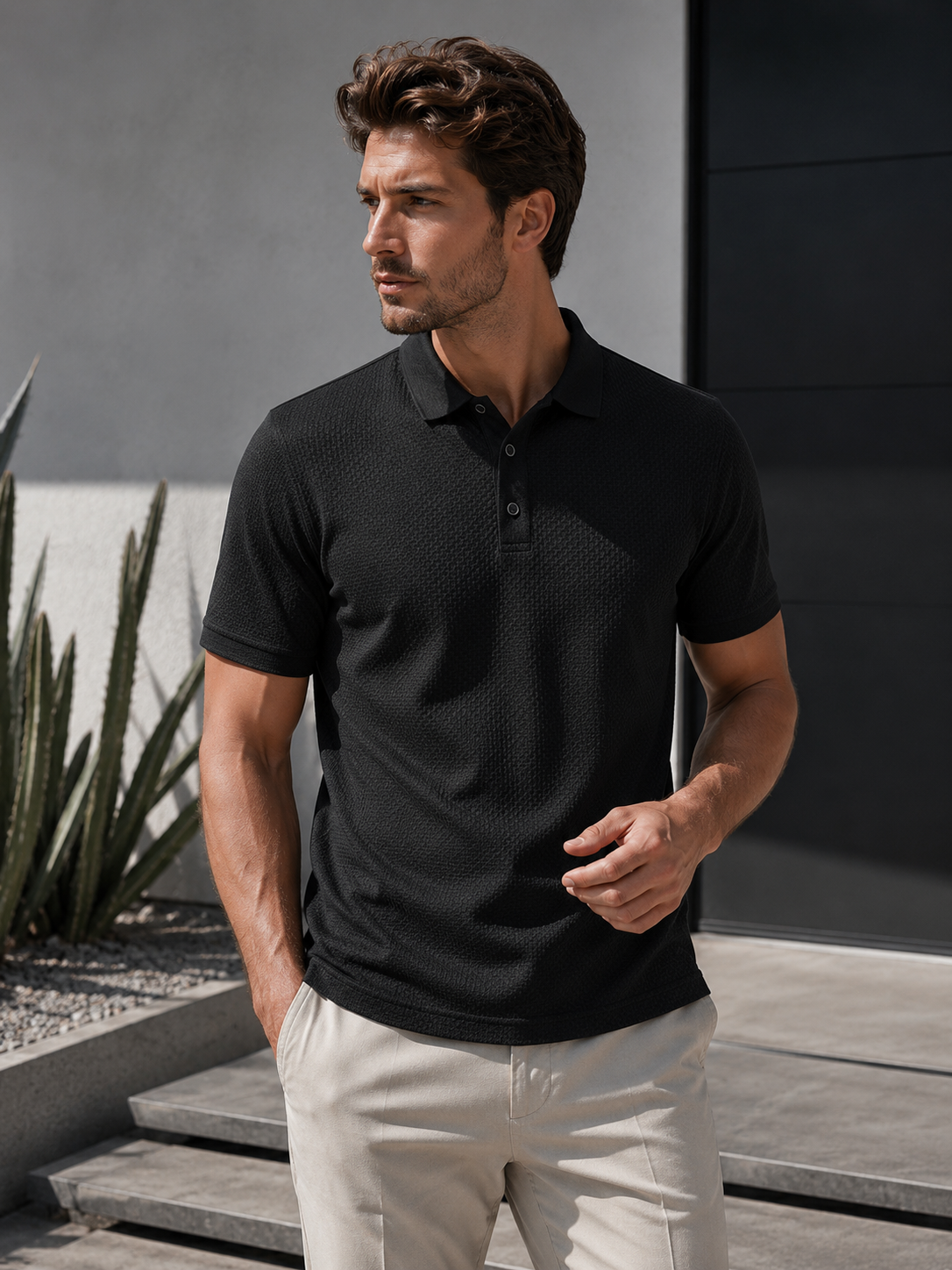 Men's Polyester Polo Shirt | Slim Fit Short Sleeve Golf Top