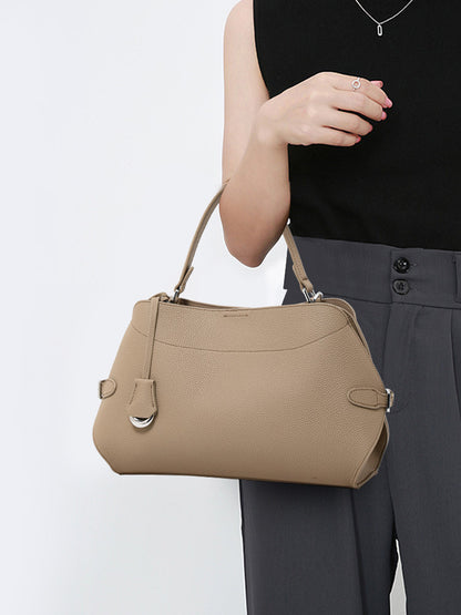 Women's Leather Shoulder Bag | Magnetic Clasp Multi-Compartment Bag