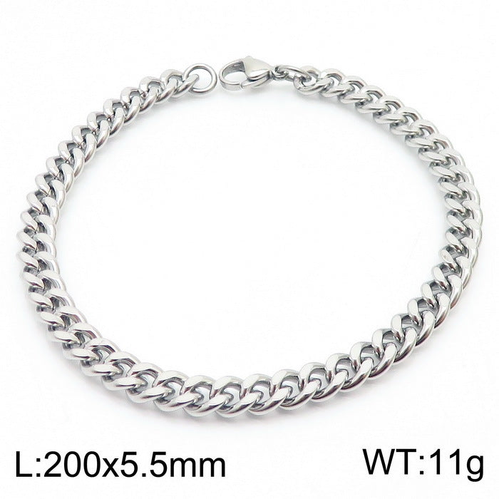 Men's Cuban Link Titanium Steel Chain Bracelet | Unisex Bold Wrist Jewelry