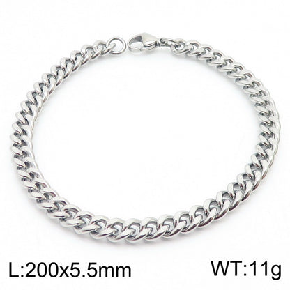 Men's Cuban Link Titanium Steel Chain Bracelet | Unisex Bold Wrist Jewelry