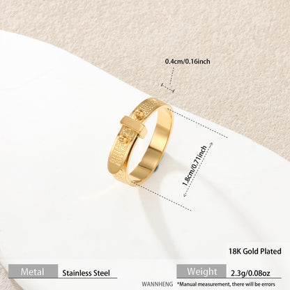 Adjustable Stainless Steel Cuff Bracelet | Textured Open Bangle