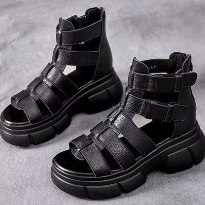 Women's Chunky Platform Roman Sandals | Buckle Strap Open Toe Shoes