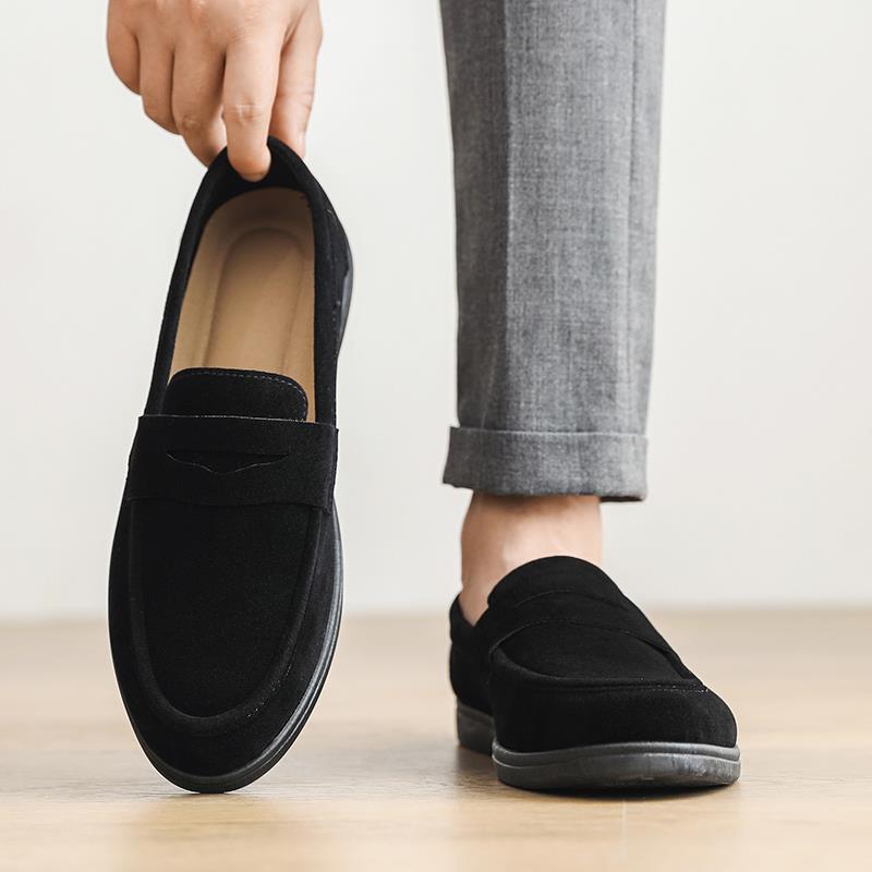 Men's Retro Mesh Slip-On Penny Loafers | Thick Sole Casual Dress Shoes