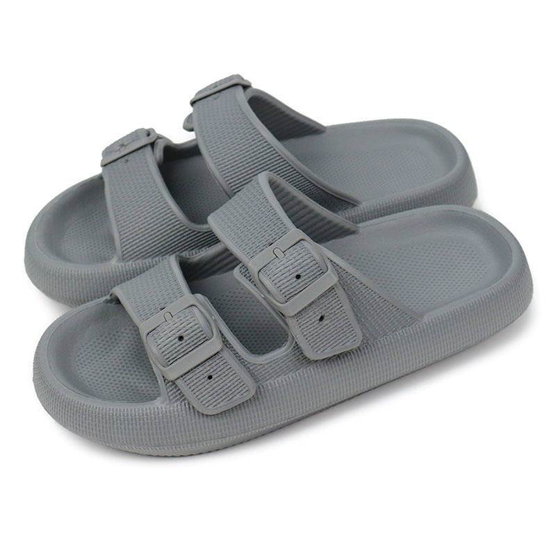 Women's Double Buckle EVA Cloud Slides | Thick Cushion Sandals