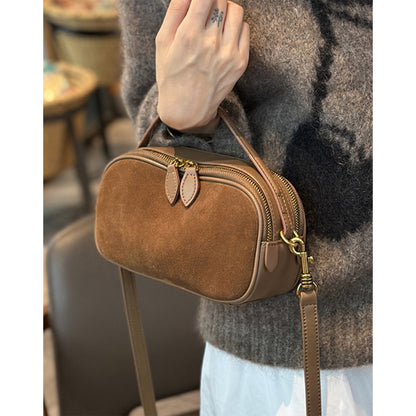 Women's Retro Mini Crossbody Bag | Compact Cylinder Purse