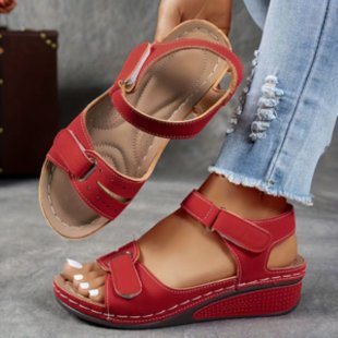 Women's Roman Velcro Strap Sandals | Casual Platform Walking Shoes