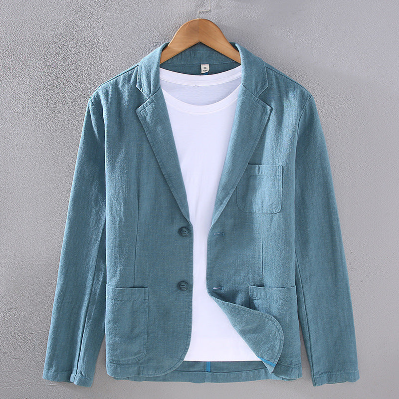 Men's Cotton Linen Suit Blazer | Lightweight Casual Unstructured Jacket