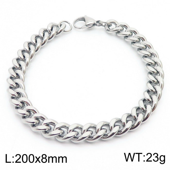 Men's Cuban Link Titanium Steel Chain Bracelet | Unisex Bold Wrist Jewelry